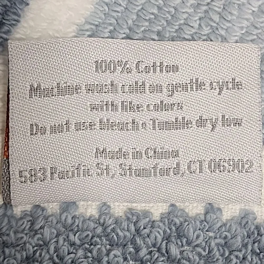 Caro Home 8pc Blue And‎ White Striped Cotton Towel Set 2 Bath 2 Hand 4 Tip NEW